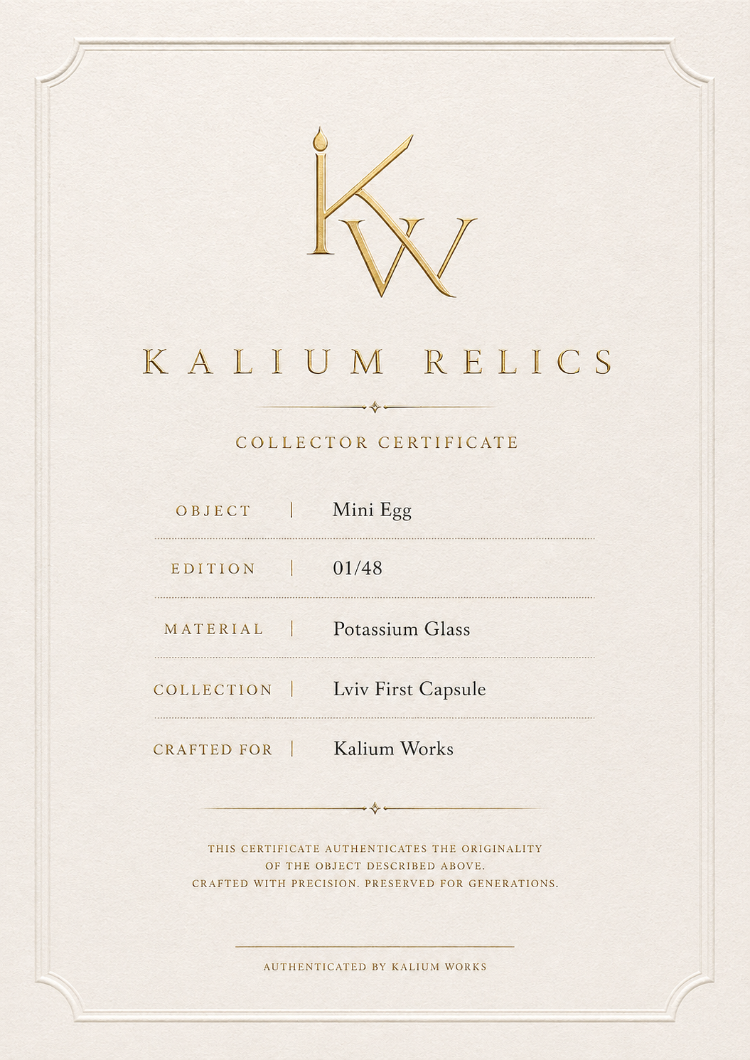 Collector certificate preview