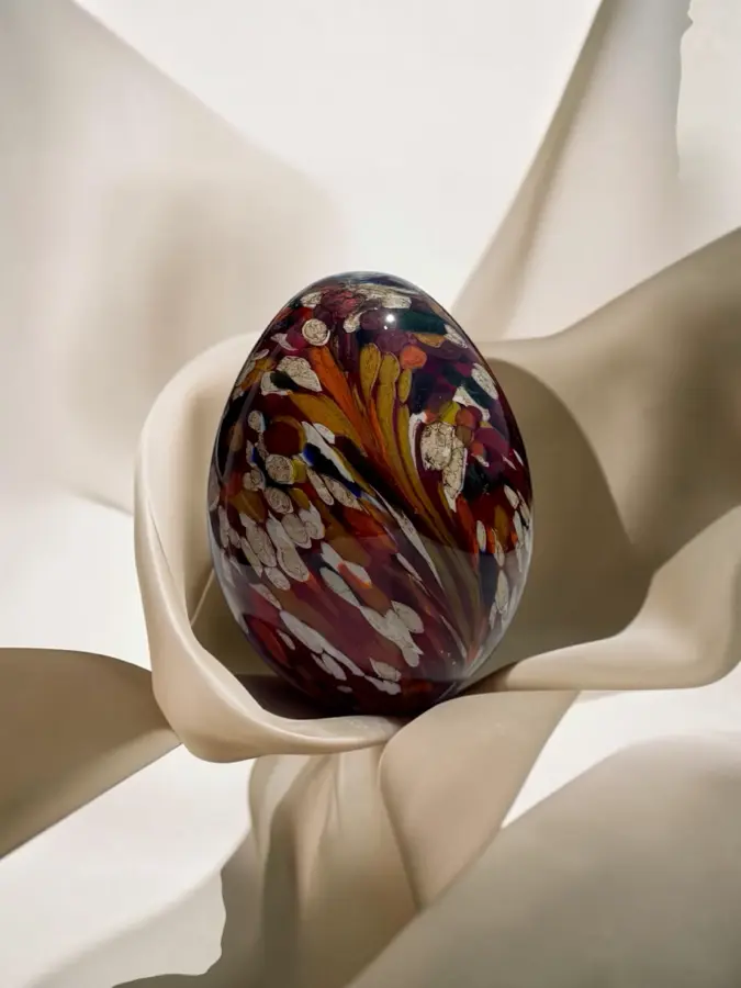 Autumn Treasures glass egg