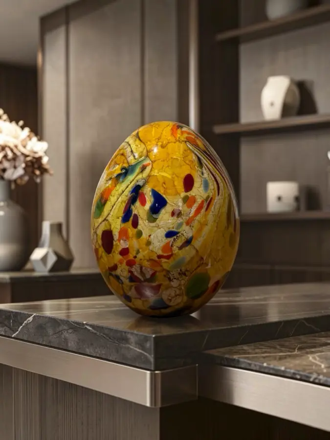 Marble counter and interior light